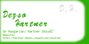 dezso hartner business card